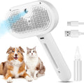 3 In 1 Cat Steam Brush, Pet Steam Brush For Cat Dog Long Short Haired, Pet Spray Hair Removal Comb For Small Animals Shedding & Grooming, Water Mist Spray Brushes With Release Button